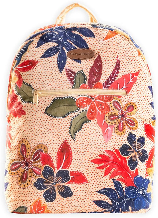 Maison d' Hermine Backpack for Women Men Cotton Shoulder Multipurpose Rucksack with Small Pouch Lightweight Multi Pocket Bag for Travel Work Beach Perfect for Spring Summer (Kalahari) by MaisondHermine