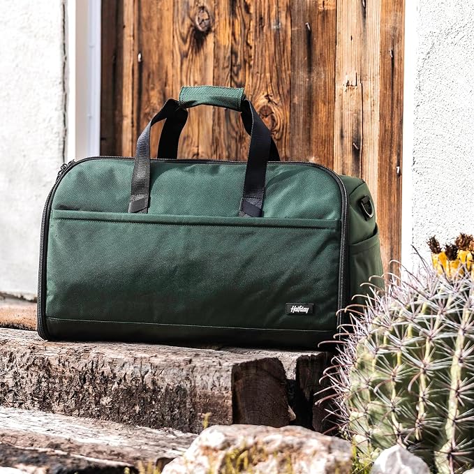Halfday Convertible 2-in-1 Premium Garment Duffel Weekender Bag 40L: Wrinkle-Free Travel (Hanging Suit Compartment, Shoe Pockets, Trolley Sleeve), Balistic Nylon Carry-on, Pacific - Image 9