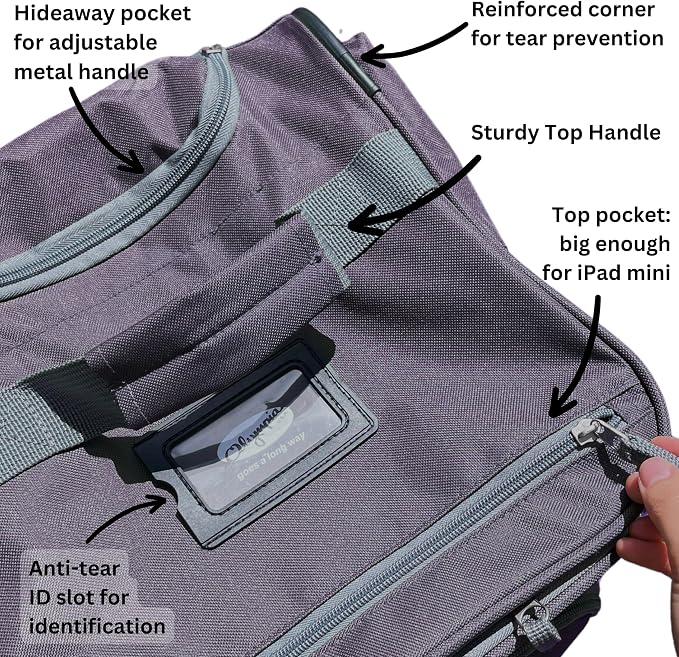 Olympia U.S.A. 29 inch Jumbo Size 8 Pockets Wheeled Rolling Duffel Bag Water Resistant Luggage Lightweight Travel Suitcase with Retractable Handle - Image 7
