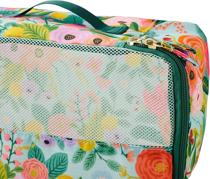 RIFLE PAPER CO. 3 Set Compression Packing Cubes with Zipper Pull & Laundry Bag | Organizer Travel Essentials for Luggage/Suitcase | Garden Party Pattern - Image 7