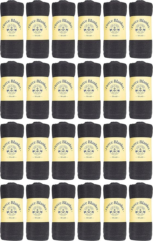 Yacht & Smith Soft Fleece Blankets 50 X 60, Lightweight, Cozy Warm Throws Dark Colorful Blanket Sofa Travel Outdoor, Wholesale