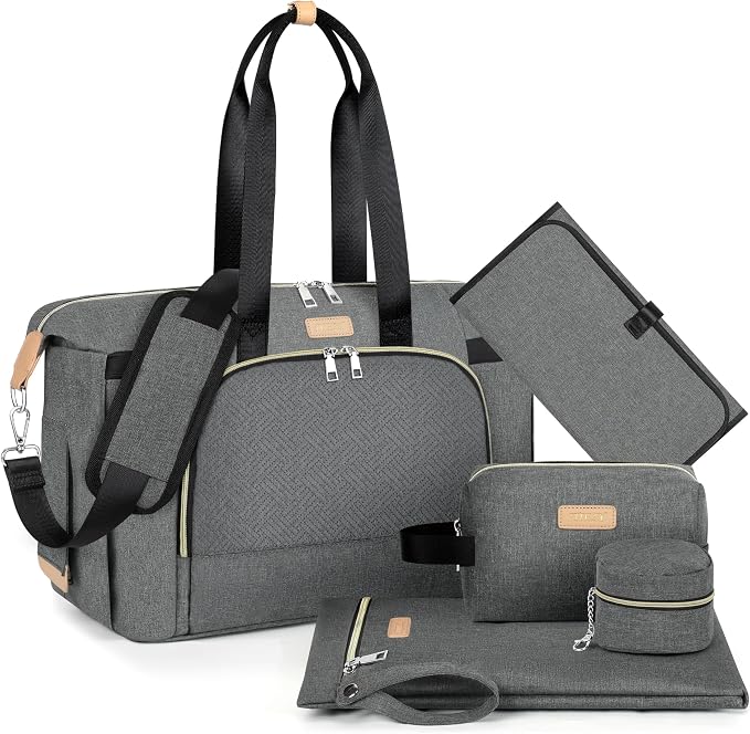 ITIEZY Diaper Bag Tote for Baby - Large Mommy Bag with Portable Changing Pad Pacifier Case, Hospital Bags Travel Baby Bag by ITIEZY