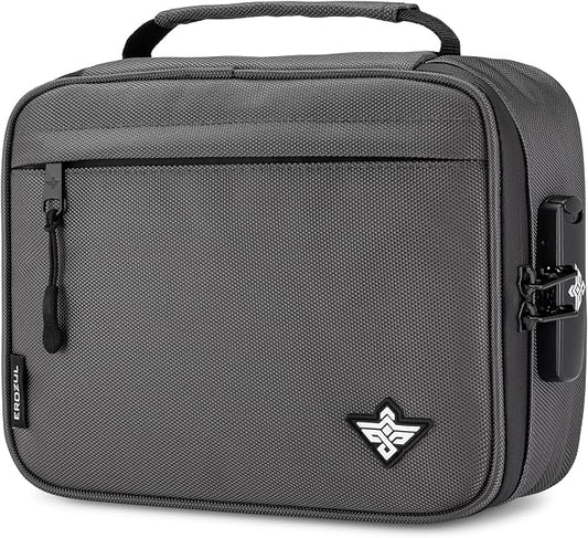 Exodus Storage Travel Bag with Combination Lock Water Resistant Organizer Case Toiletry Bag Dopp Kit Makeup or Toiletry Bag for Men & Women (Graphite) by Erozul