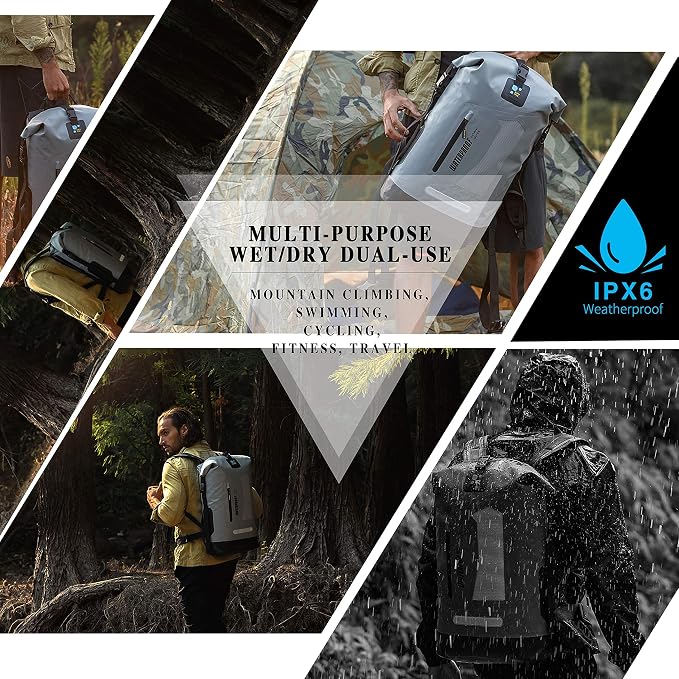 IDRYBAG Waterproof Backpack for Men 20L/30L/40L, Floating Dry Bag Kayak, Dry Backpack Hiking - Image 7