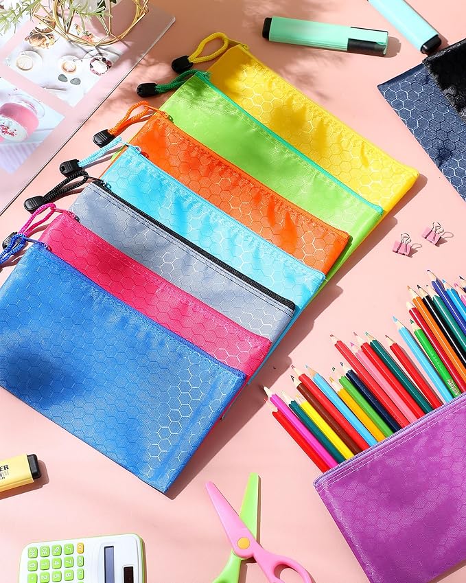 Aliceset 300 Pcs Pencil Pouches Bulk 12 Color A6 Size Small Zipper Pencil Bags Football Pattern Waterproof Bulk Pen Pouches Stationery Storage Bags for Back to College Office Supplies - Image 6