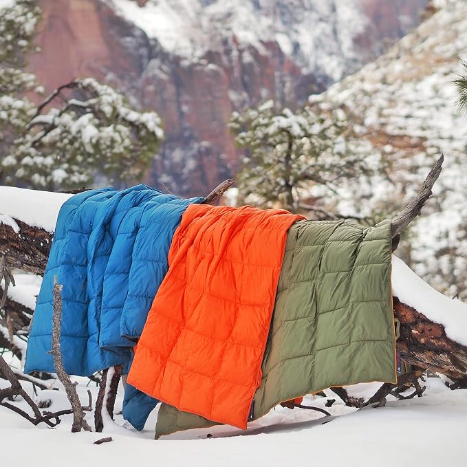Get Out Gear Down Camping Blanket - Puffy, Packable, Lightweight and Warm | Ideal for Outdoors, Travel, Stadium, Festivals, Beach, Hammock | 650 Fill Power Water-Resistant Backpacking Quilt - Image 6