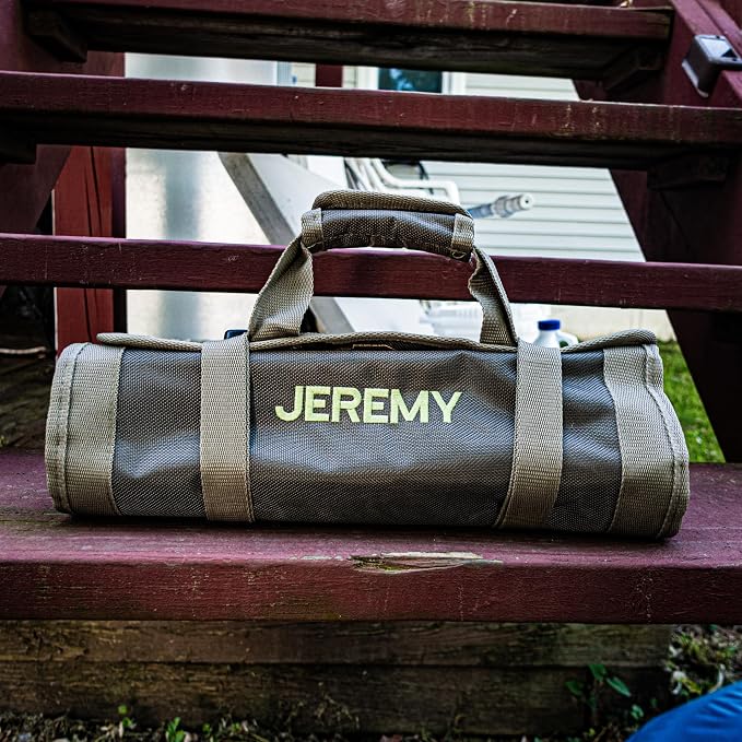 Ryker Personalized Tool Roll Organizer Customized Name Gifts for Men, PRO-G | Personalized Tool Bag for Men Customizable Backpack w/ Personalized Name Custom Name Sign With Wrench Roll & Waterproof Pouch - Image 6