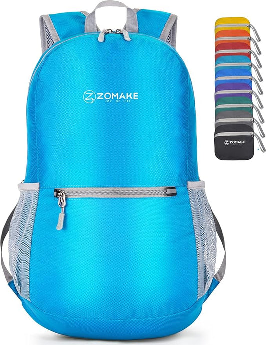 ZOMAKE Ultra Lightweight Hiking Backpack 20L, Packable Small Backpacks Water Resistant Daypack for Women Men(Light Blue)