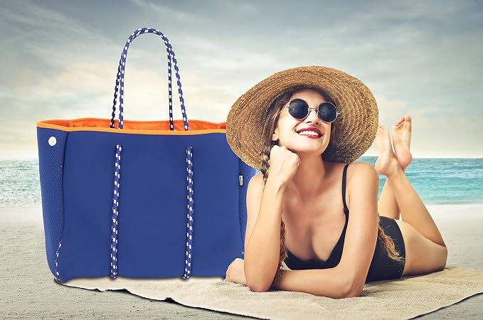QOGiR Neoprene Multipurpose Beach Bag Tote with Inner Zipper Pocket … … … … - Image 2