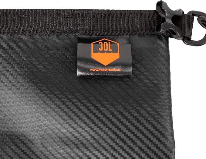 YakAttack 30L Roll-Top Drybag with Air Valve - Black Carbon | Heavy Duty Waterproof Dry Bag for Kayaking, Boating, Camping & Paddleboarding | Large Marine Drybag for Gear Protection & Storage - Image 5