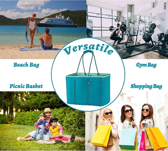 QOGiR Neoprene Multipurpose Beach Bag Tote with Inner Zipper Pocket … … … … - Image 7
