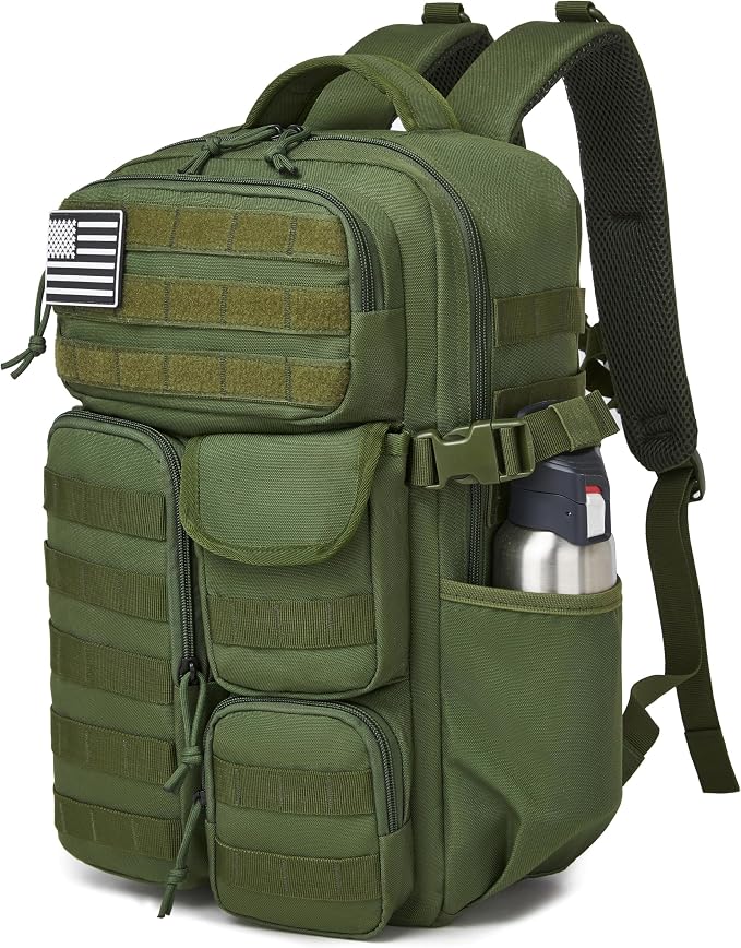 Wotony Tactical Backpack - Military waterproof backpack with multiple pockets and tactical gear for the outdoors (army green, 30L) - Image 2