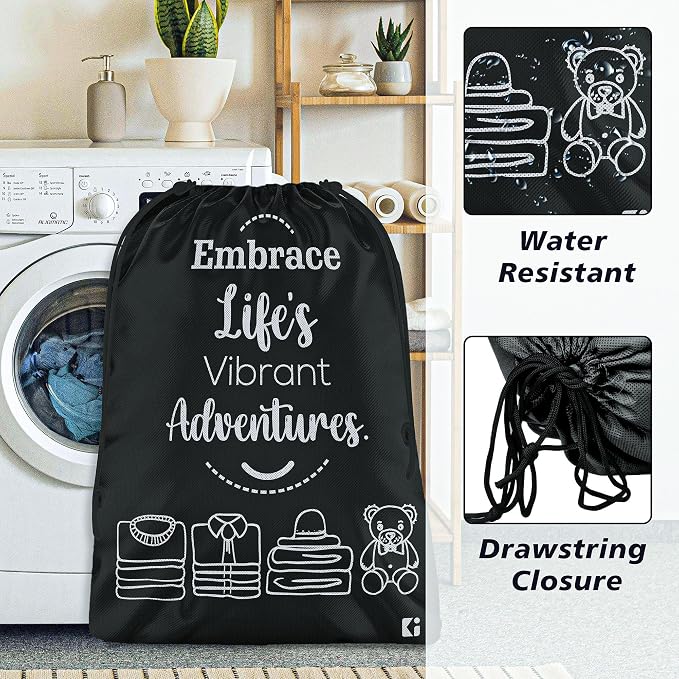 Kuber Industries Pack of 3 Cloth Storage Bag | Non-Woven Storage Organizer | Travel Cloth Carrying Bag | Garments Cover for Laundry | Travel Storage Organizer for Clothing | Large | Black - Image 5