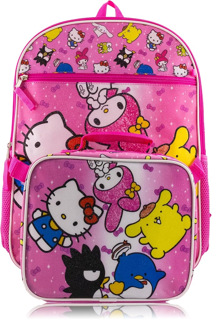 Sanrio Hello Kitty Backpack With Lunch Box for Kids | Insulated Lunch Bag Lunch Box for Girls, Boys, Toddlers | Backpack for School and Reusable Lunchbox with Matching Headphones and Water Bottle - Image 3