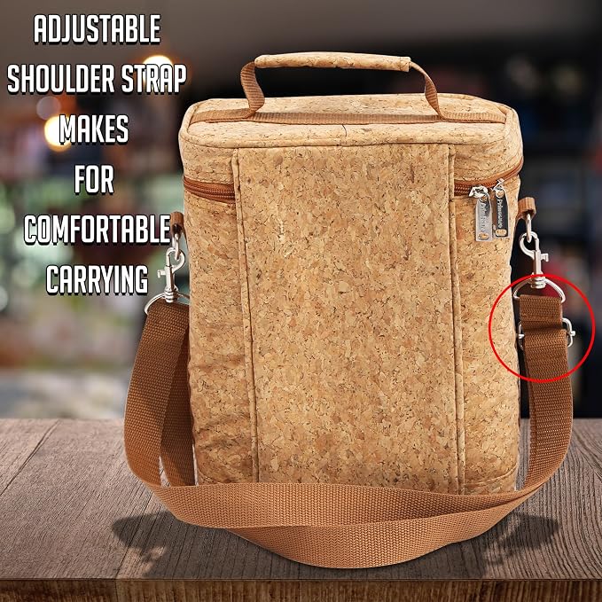 Primeware 6 Pack Bottle Beer Bag Extra Thick Insulation Keeps Drinks Cold Multi-Use for Water, Beer, Coffee or Any Other Beverage, BYOB & Barbecues (Cork) - Image 4