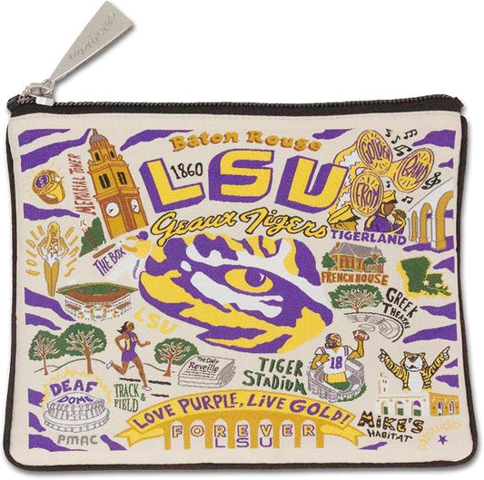 Catstudio Collegiate Zipper Pouch, Louisiana State University Travel Toiletry Bag, Ideal Gift for Alumni, Makeup Bag, Dog Treat Pouch, or Travel Purse by catstudio