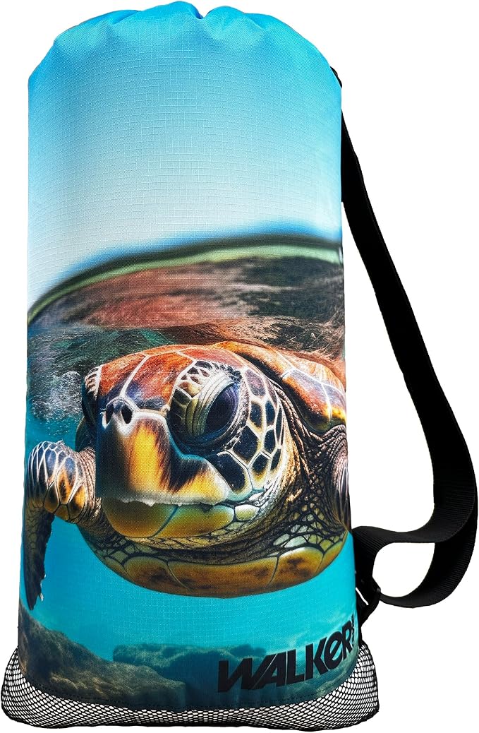 Walker Beach Mesh Net Travel Boat Bag for Snorkeling, Dive, and Swim Gear – USA Made, Turtle Splash - Image 2