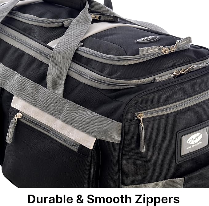Olympia U.S.A. 22 inch Carry On 8 Pockets Wheeled Rolling Duffel Bag Water Resistant Luggage Lightweight Travel Suitcase with Retractable Handle - Image 8