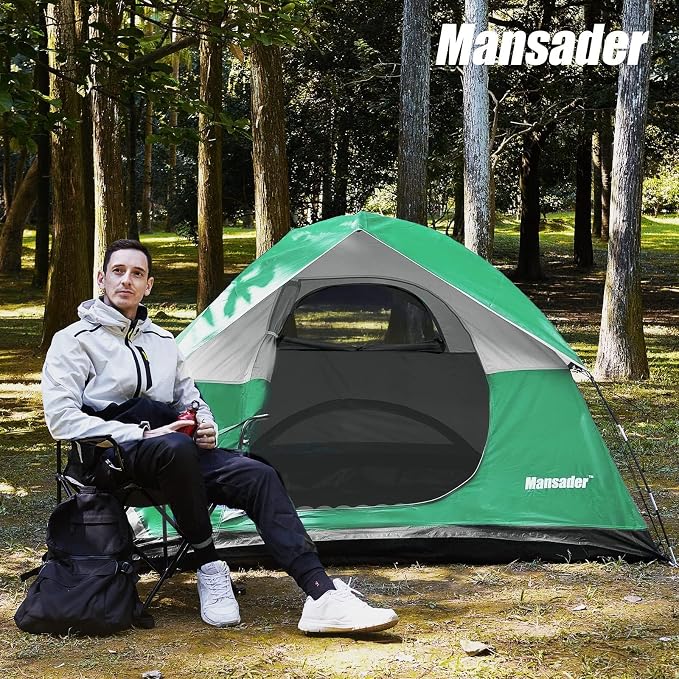 Camping Tent, Waterproof 2/3/4 Person Tents for Camping, Lightweight Easy Set Up Outdoor Hiking Tent Backpacking Tent with Carry Bag, Backpack Tent Suit for Family Beach Hiking Travel - Image 2