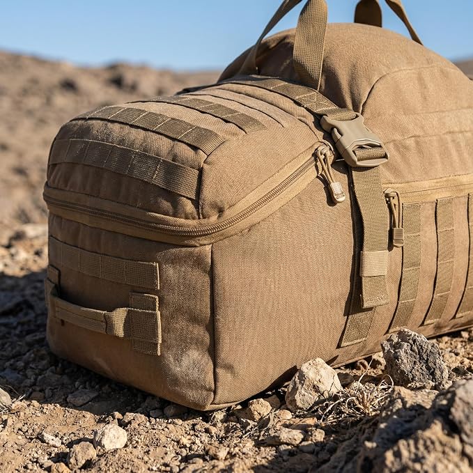 3-in-1 Tactical Gym Duffel Backpack, Travel Sports Bag for Overnight | Works as a range bag or motorcycle backpack, ideal for gym, travel, camping, hunting, and gear organization - Image 6