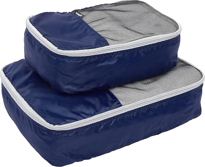 Wrangler 4 Piece Miami Luggage and Packing Cubes Set, Blue - Image 2