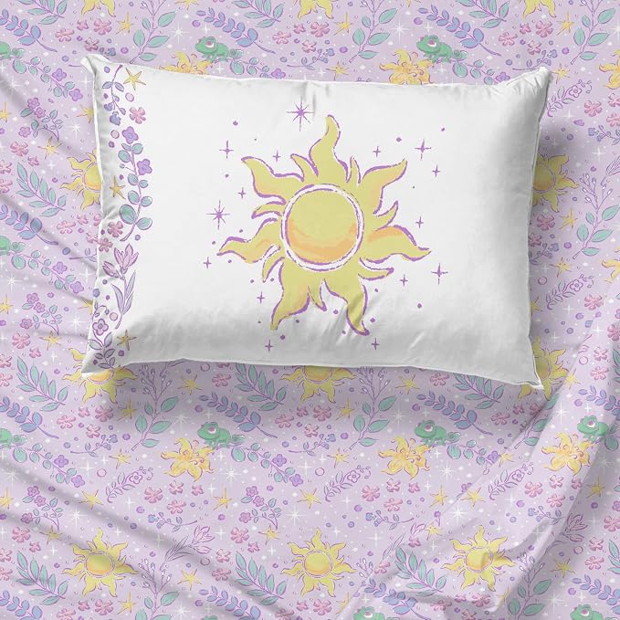 Jay Franco Kids Sheet Set with Fitted, Flat Sheets & Pillow Cover - Ultra-Soft Bedding with Pillowcase for Room Decor, Purple - Disney Princess Rapunzel, 3 Piece Twin - Image 7