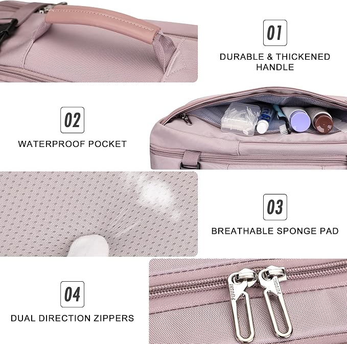 PIJUSHI Travel Backpack for Women, Fits 16" Laptop, Expandable 30L to 35L | Airline Approved Carry-on Luggage with Padded Laptop Compartment, USB Port, Wet Pocket, For Business, Commute - Image 9