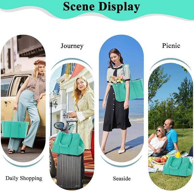 QOGiR Neoprene Multipurpose Beach Bag Tote with Inner Zipper Pocket … … … … - Image 7