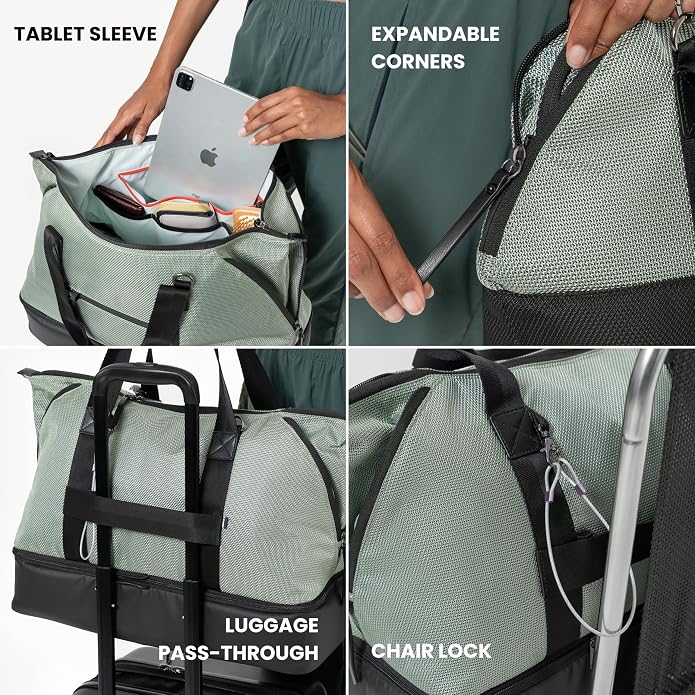 Sherpani Boston, Anti Theft Weekender Bags, Travel Duffel Bag, Carry On Tote Bag with Removable Shoe Bottom Compartment - Image 4