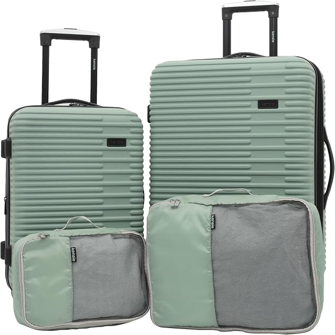 kensie Women's Hillsboro Luggage & Travel Bags Set, Green Granite, 4 Piece Set by kensieJeans