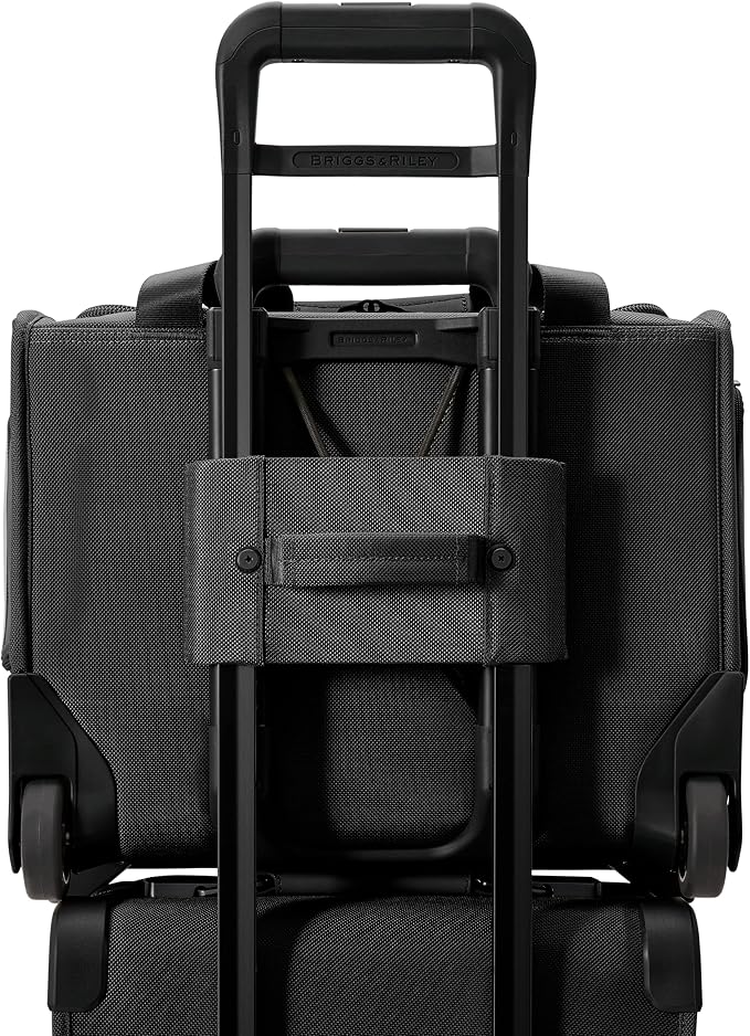 Briggs & Riley 2-Wheel Cabin Bag - Carry On Luggage for Travel, Suitcases with Wheels, Softside Rolling Bag for Men & Women, Interlocking Handle, Self-Repairing Zipper - Baseline Collection, Black - Image 10