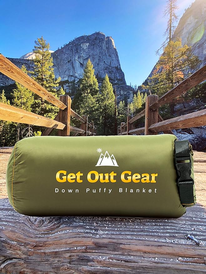 Get Out Gear Down Camping Blanket - Puffy, Packable, Lightweight and Warm | Ideal for Outdoors, Travel, Stadium, Festivals, Beach, Hammock | 650 Fill Power Water-Resistant Backpacking Quilt - Image 2