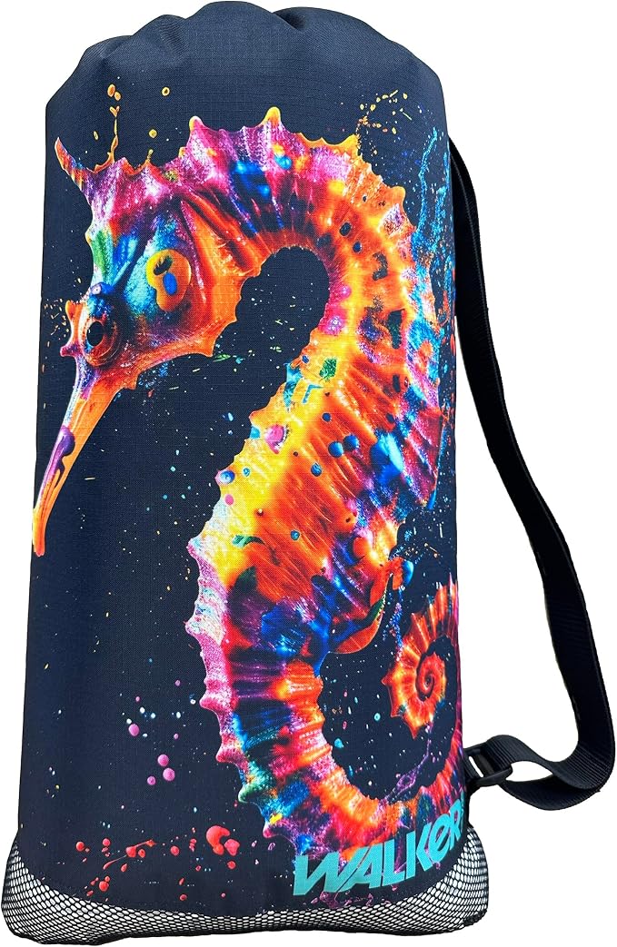 Walker Beach Mesh Net Travel Boat Bag for Snorkeling, Dive, and Swim Gear – USA Made, Seahorse by Unknown