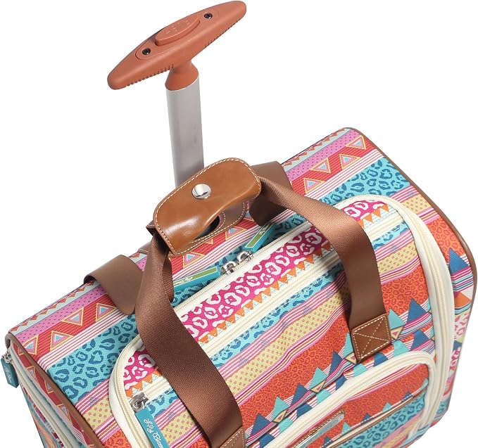 Lily Bloom Designer 15 Inch Carry On - Weekender Overnight Business Travel Luggage - Lightweight 2- Rolling Wheels Suitcase - Under Seat Rolling Bag for Women (On the Prowl) - Image 4