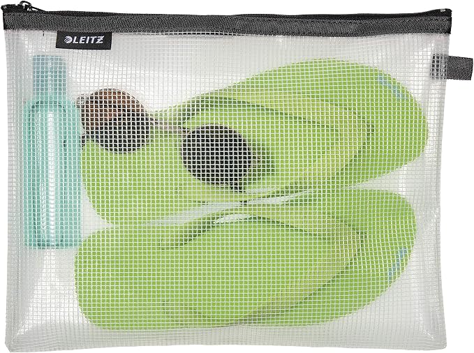 Leitz Wow Travel Pouch, Water Resistant, Translucent, Ideal for Visible Storage and Organisation, Large (A4) - Black - Image 2