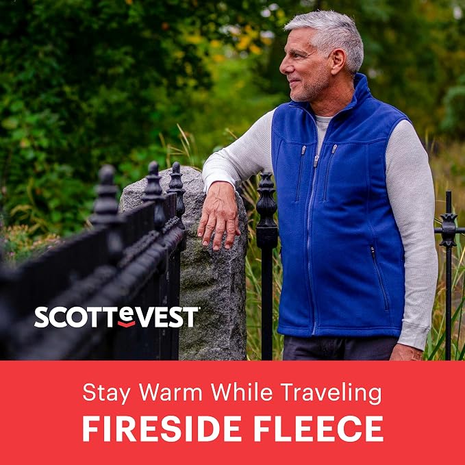 SCOTTeVEST Fireside Fleece Vest for Men - 15 Hidden Pockets - Warm Wrinkle Resistant for Travel & More - Image 4