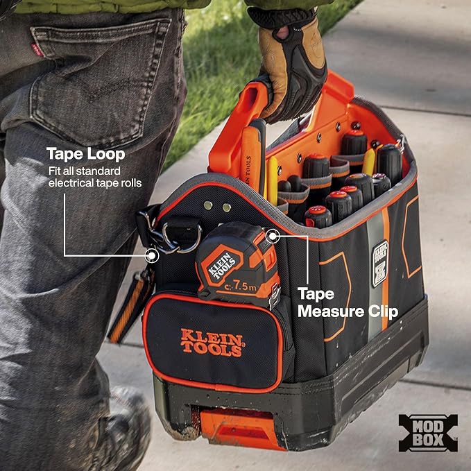 Klein Tools 62202MB MODbox Tool Tote, Part of the MODbox Mobile Workstation, 33 Pockets, Ample Tool Storage, Zipper Pocket for Small Items - Image 4
