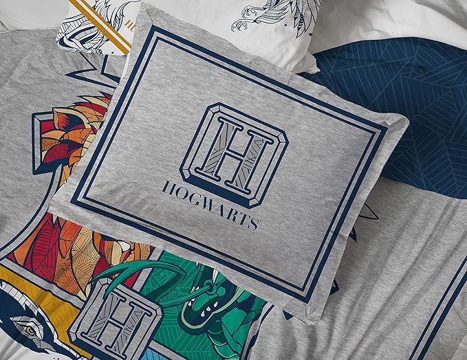 Harry Potter Queen Comforter Set 7 Piece Kids Bedding, Gray | Hogwarts, Bed in a Bag, Comforter Sheets Shams Pillowcases, Official Brand, Soft Microfiber, Machine Washable, Kids Gift - Image 6