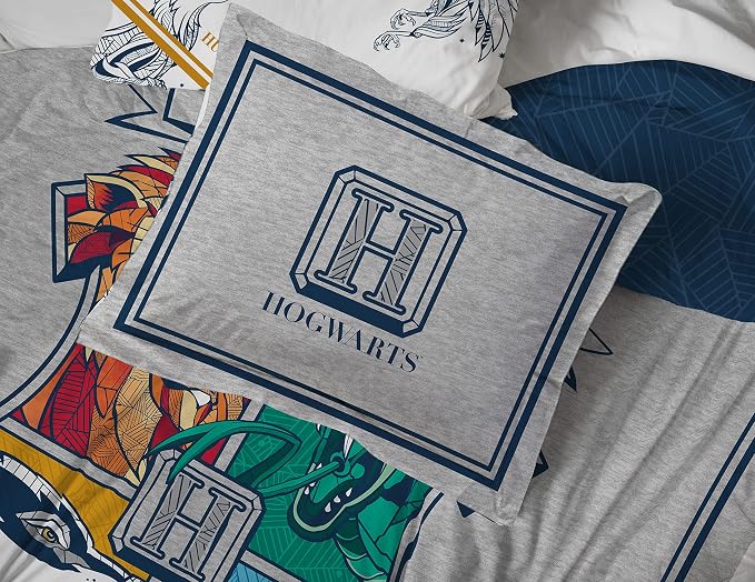 Harry Potter Twin Comforter Set 5 Piece Kids Bedding, Gray | Hogwarts, Bed in a Bag, Comforter Sheets Sham Pillowcase, Official Brand, Soft Microfiber, Machine Washable, Kids Gift - Image 6