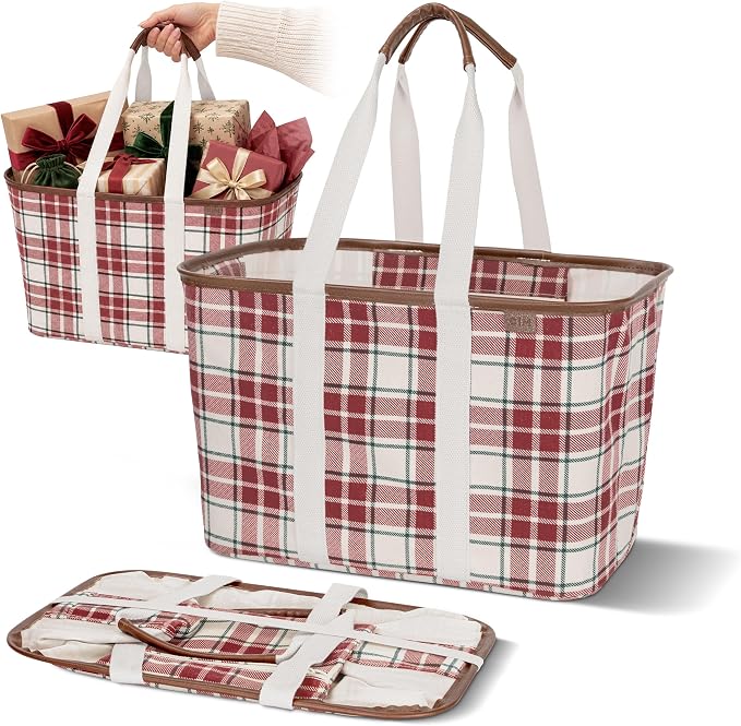 CleverMade Collapsible LUXE Tote, 30L Foldable Grocery Shopping Bag, Reusable by CleverMade