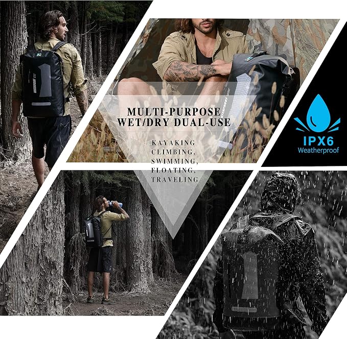 IDRYBAG Waterproof Backpack for Men 20L/30L/40L, Floating Dry Bag Kayak, Dry Backpack Hiking - Image 7