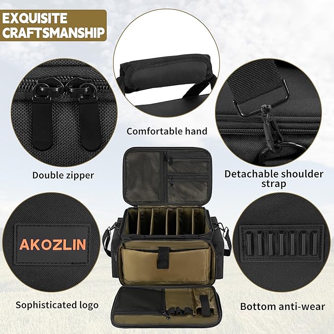 AKOZLIN Cable File Bag with Detachable Dividers for DJ Gear, Sound Instrument Accessories - Image 5