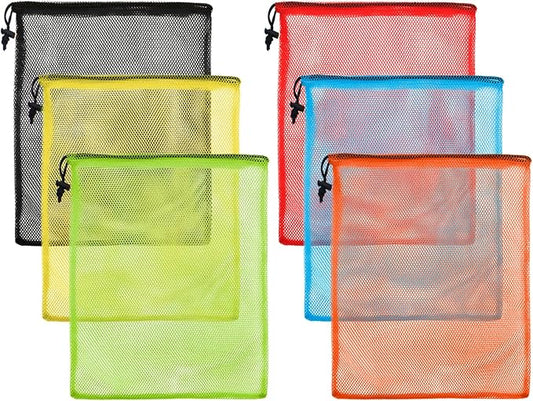iMucci 13"X15.5" 6Pcs Mesh Laundry Drawstring Bag Nylon Drawstring Gym Bag with Cord Lock Closure by InnovativeDanceMovementsUniqueComfortableDancewearConfidentlgnitedreams