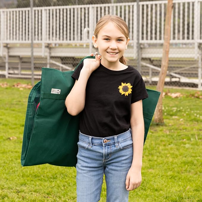 Waterproof Hanging Garment Bag 40 inch Clothes Bag with Gusset, 5 Pockets & Side Zip for Dance Costumes, Cheer, Skating, Theatre, Beauty Pageants,Cheer & More by Kendall Country, Forest Green - Image 2