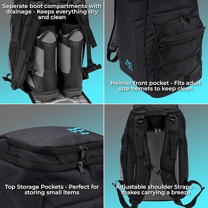 5th Element 60L Boot Bag Backpack for Ski, Snowboard, Skates, Travel & Accessories - Image 3