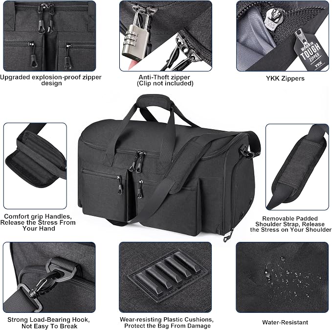 HILOMON Convertible Duffle Bags for Travel Carry On Suit Duffle Bags with Shoulder Strap 2 in 1 Hanging Garment Duffle Bag for Men Women - Image 4