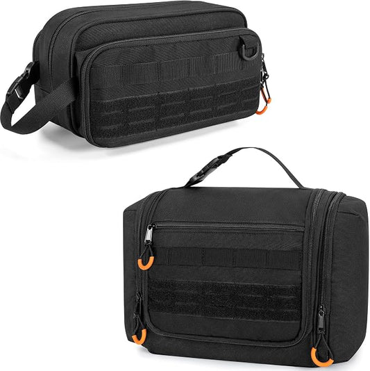 Tactical Toiletry Travel Bag for Men, Dopp Kit Shaving Organizer Case for Toiletries, Shower and Grooming Care Accessories by Prokva