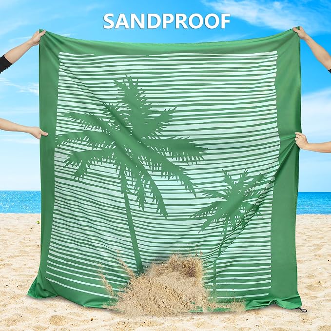 HIHOHO Beach Blanket Waterproof Sandproof Extra Large Beach Mat 79" X 83"/120"x108"for 1-8 Adults Quick Drying Durable Outdoor Picnic Mat for Beach Travel Camping Hiking - Image 4