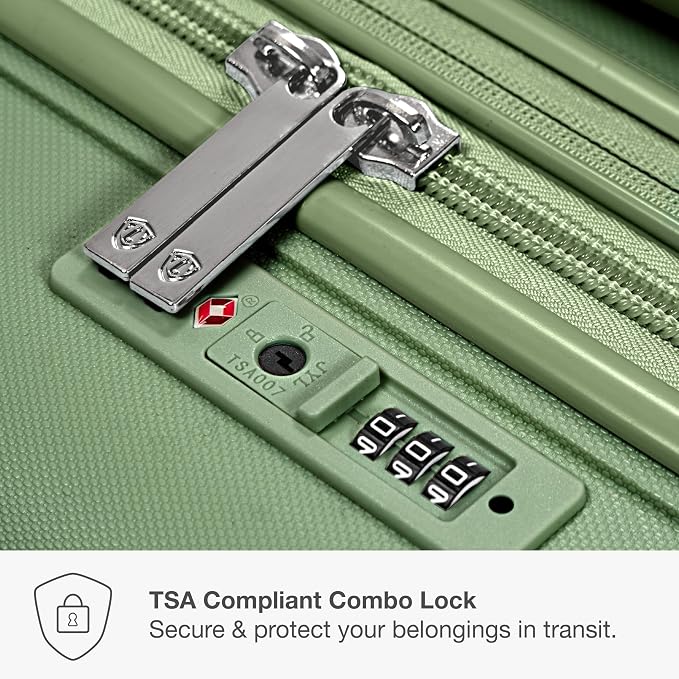 Traveler's Choice Pagosa Hardshell Expandable Luggage with Spinner Wheels, Green, 2-Piece Set (22/27) - Image 5