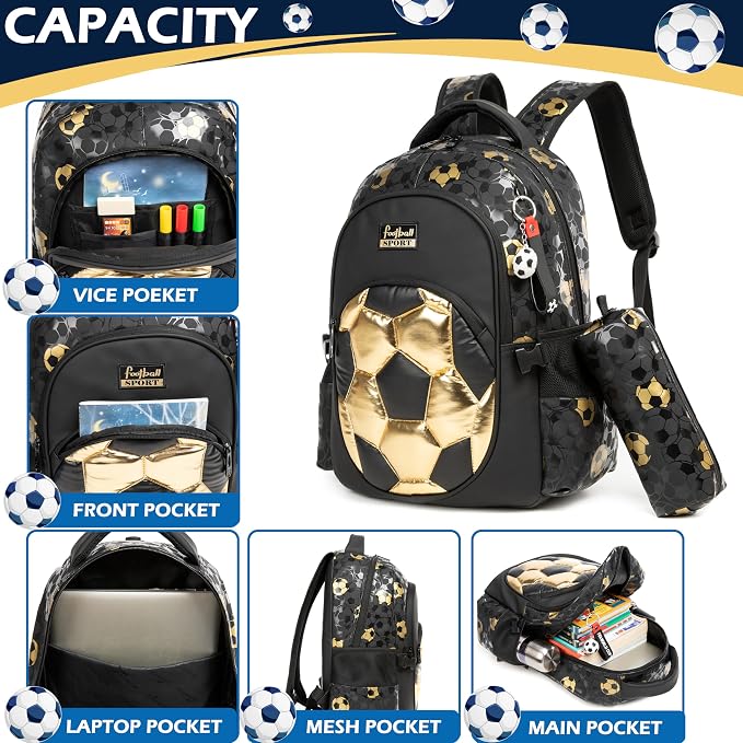 Boys' School Backpack with Lunch Box and Pencil Case - Ideal for Teens and Middle School Students - Image 2